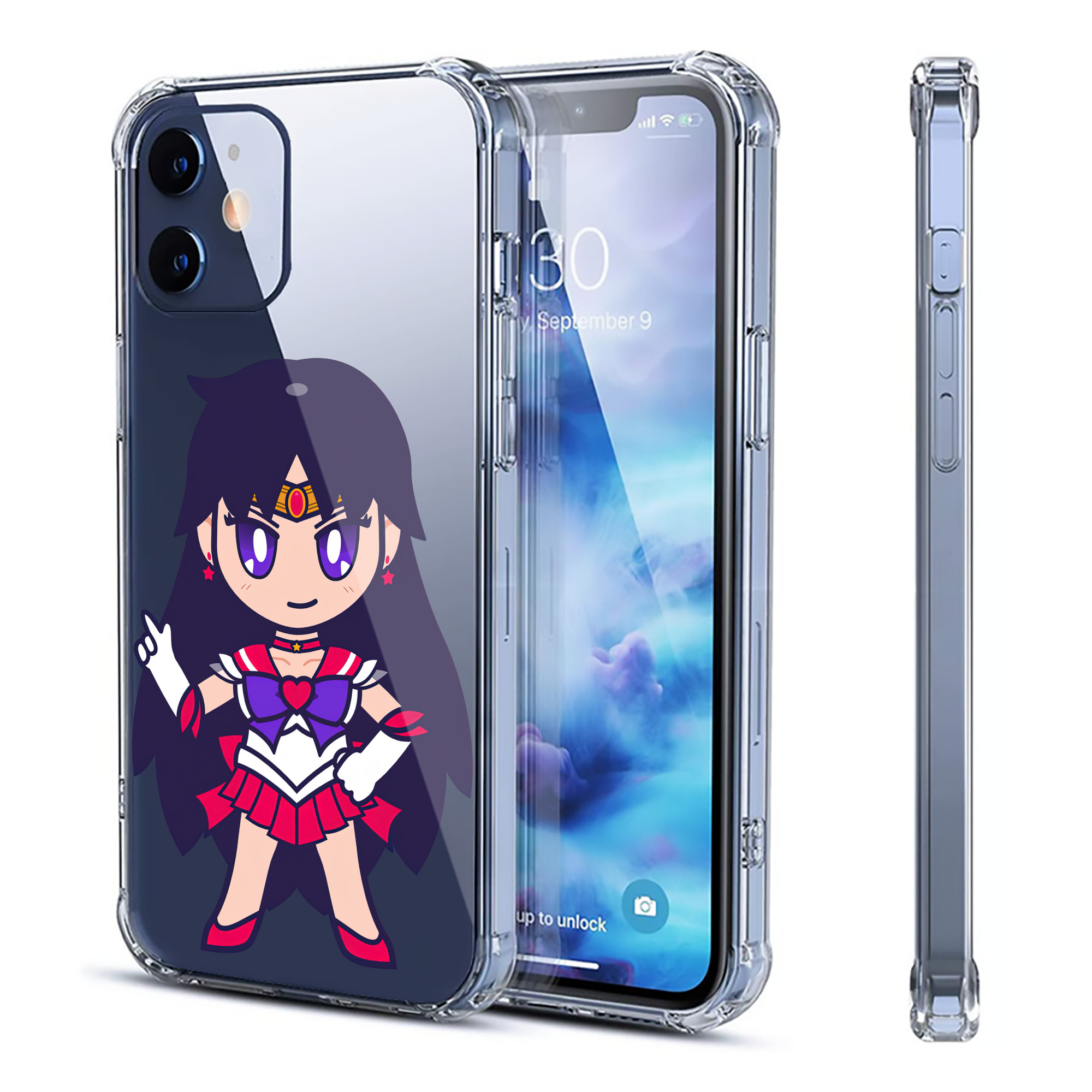 （画像用） 美少女戦士セーラームーン 火野レイ ひの レイ Sailor Moon Hino Rei （セーラーマーズ,Sailor Mars） 【iPhone 12シリーズ対応】透明スマホケース（クリアソフトケース）